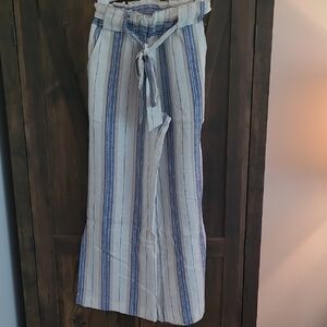 Indigo Rein Blue and White Striped Wide Leg Pants